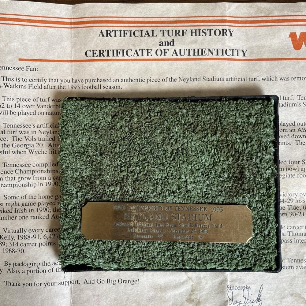 University of Tennessee Volunteers Neyland Stadium Turf  1968-1993 Rare
